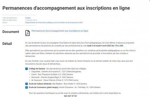 Permanence inscriptions